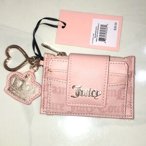 Juicy Couture Macaroon Dots Fresh Take Tab Elongated CC Wallet Crown Charm NWT